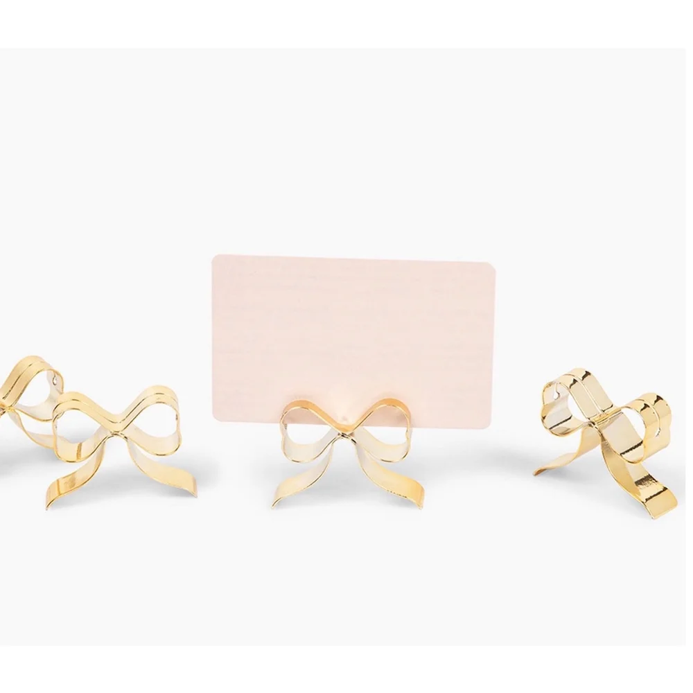 2 Boxes of New Love x June 4ct Gold Bow Place Card Holders